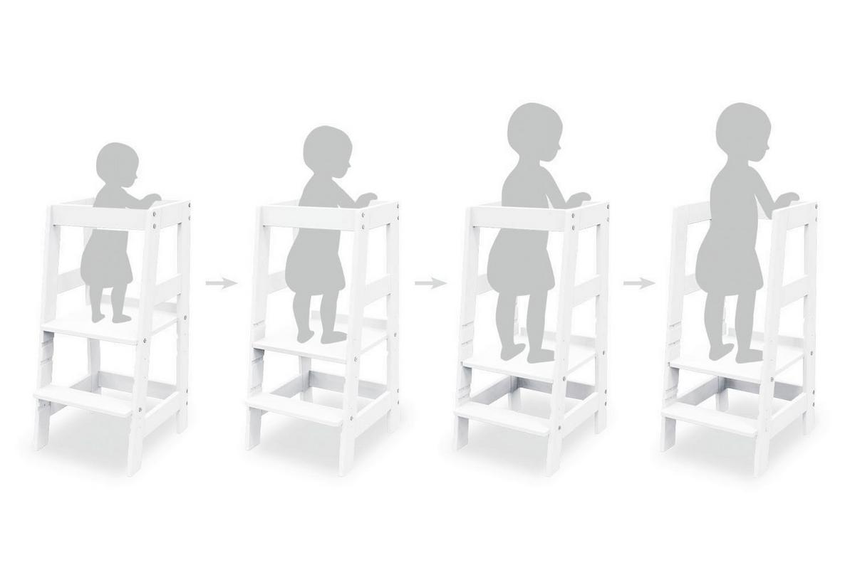 Lernturm Buche Vollmassiv BxHxT: 40x85x47 cm - Weiß, Basics, Holz (40/85/47cm) - Pinolino