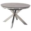 Esstisch ausziehbar Winnipeg 120-160x120 cm Anthrazit - Edelstahlfarben/Anthrazit, Design, Keramik/Metall (120/120/76cm) - Livetastic