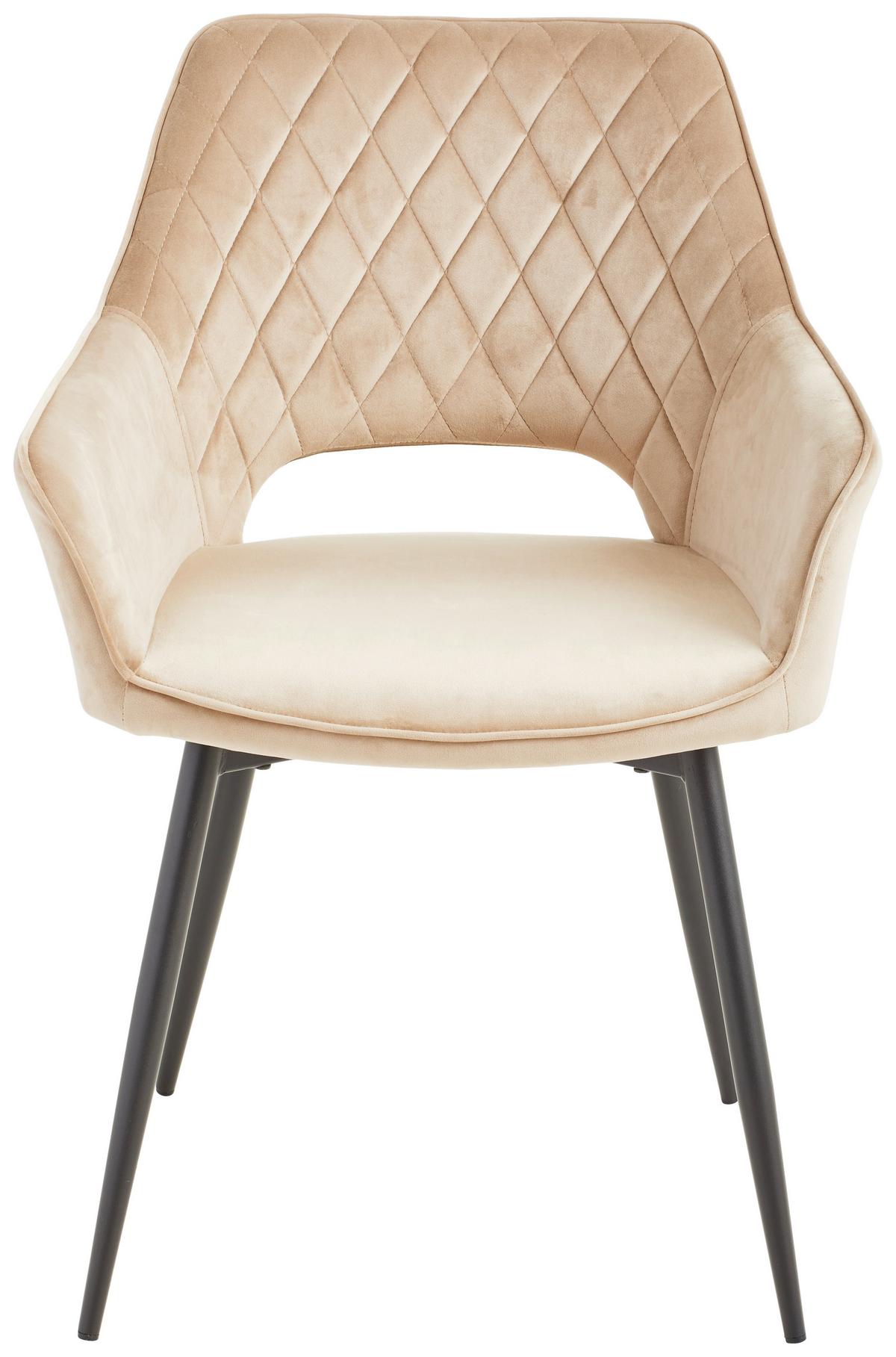 Armlehnstuhl Genua Taupe Gepolstert - Taupe/Beige, KONVENTIONELL, Holz/Textil (56/80,5/56cm) - MID.YOU