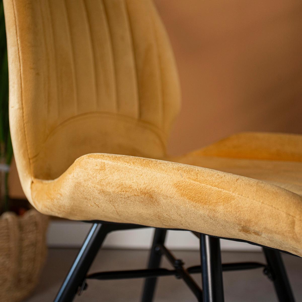 Stuhl-set Barron - Gelb/Schwarz, Design, Textil/Metall (47/82/55cm) - MID.YOU