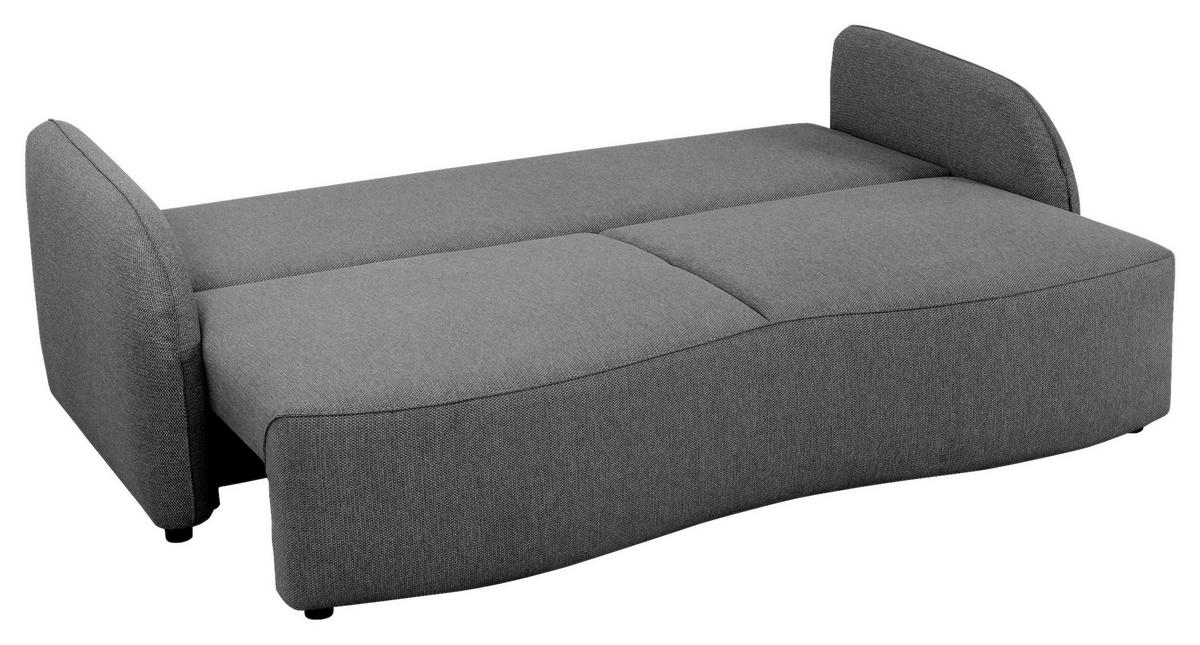 Schlafsofa Bari mit Bettkasten anthrazit, 215x100cm - Anthrazit/Schwarz, KONVENTIONELL, Holz/Holzwerkstoff (215/100cm)