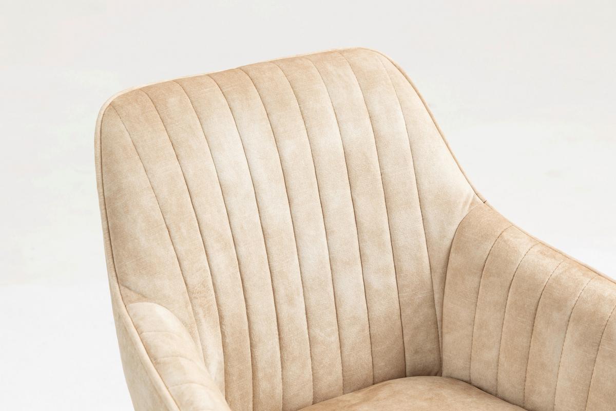Armlehnstuhl Hanna Beige, Sitzfl. 180° Drehb. - Beige/Buchefarben, KONVENTIONELL, Holz/Textil (63/83/63cm)