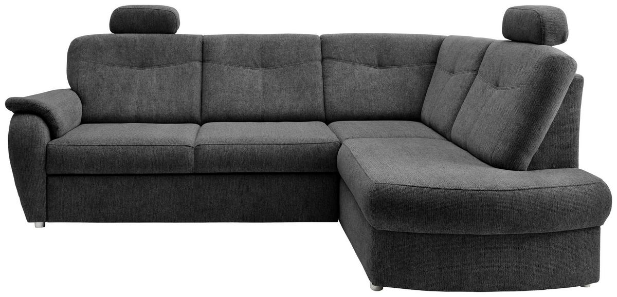 Eckschlafsofa Rosali Anthrazit S: 264x180 Cm - Chromfarben/Anthrazit, MODERN, Textil (264/180cm) - Livetastic