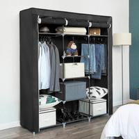 Stoffschrank B: 150 Cm Schwarz - Schwarz, Trend, Kunststoff/Textil (150/175/45cm) - Boxxx