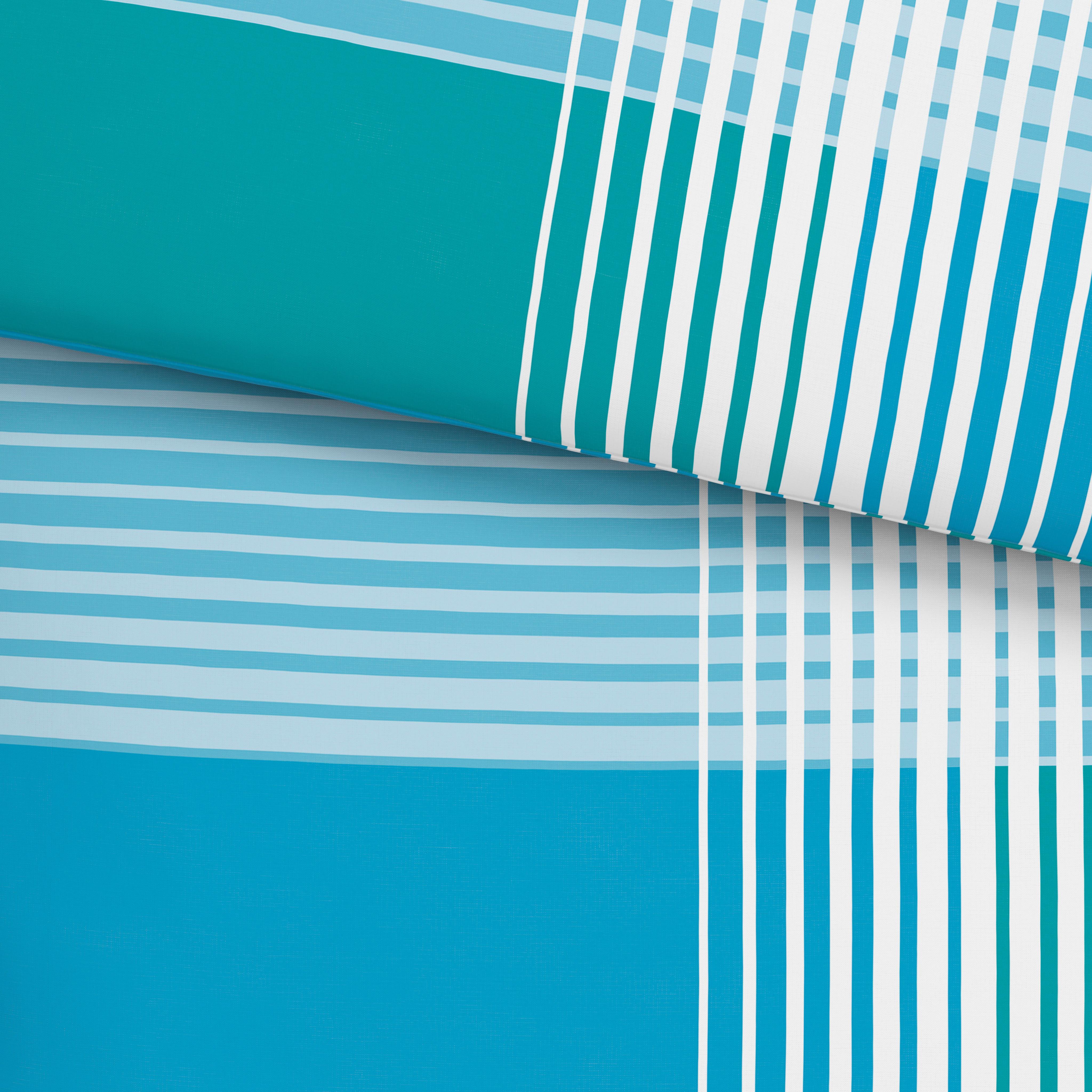 Seersucker Bettwäsche 140x200 Cm Enja Baumwolle Blau/türkis - Türkis/Blau, MODERN, Textil (140/200cm) - Luca Bessoni