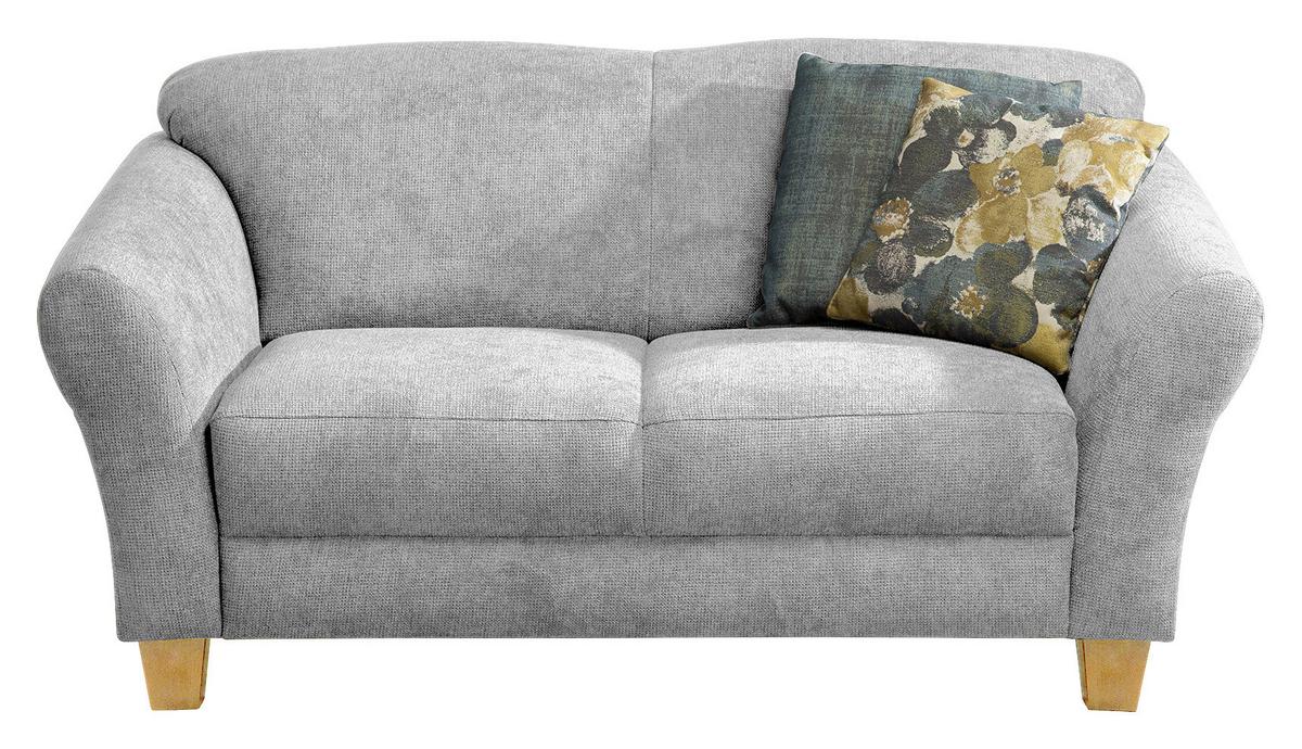 2-Sitzer-Sofa Gotland silber Rücken echt, 163x84x89 cm - Silberfarben/Naturfarben, KONVENTIONELL, Textil (163/84/89cm) - Sit & More