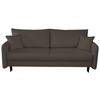 Schlafsofa Carine Mit Bettkasten Graubraun B: 216 Cm - Graubraun/Schwarz, Design, Textil (216/96/102cm) - MID.YOU