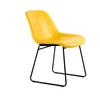 Schalenstuhl Cora Gelb Gepolstert 2er-Set - Gelb, MODERN, Leder/Metall (49,5/81/64,5cm) - Kayoom