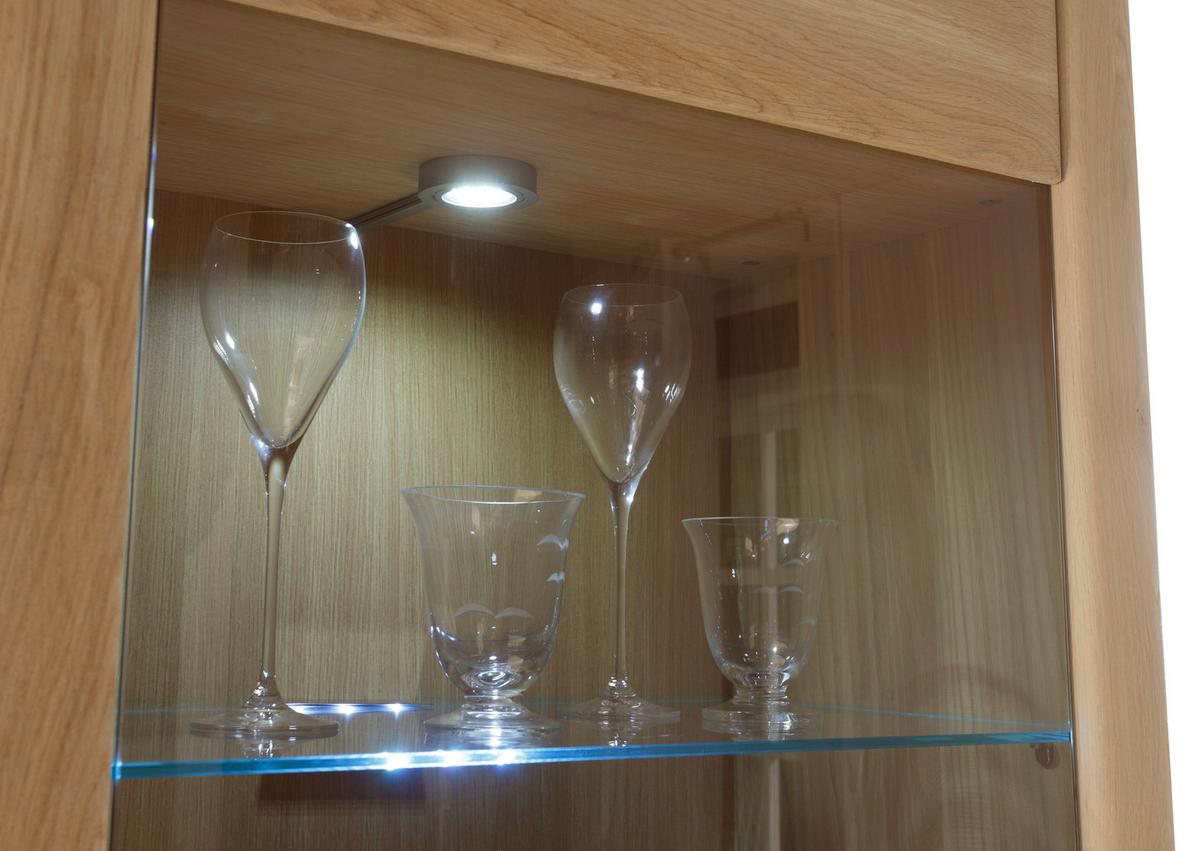 Wohnkombination 4-Tlg. Sena Eichefarben - Eichefarben, Design, Glas/Holz (303/209/51cm) - Livetastic
