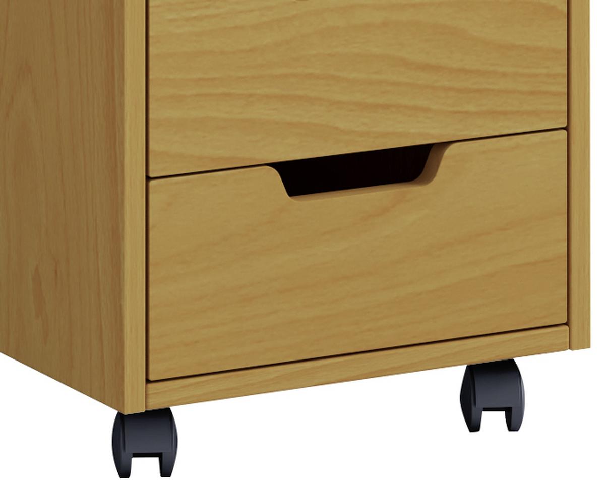 Rollcontainer Buche Dekor Konal Mini 33x65x40 cm - Buchefarben, KONVENTIONELL, Holzwerkstoff/Kunststoff (33/65/40cm) - MID.YOU