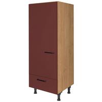 Geräteumbauschrank Easytouch - Eichefarben/Rot, MODERN, Holzwerkstoff (60/168/58cm) - Nobilia