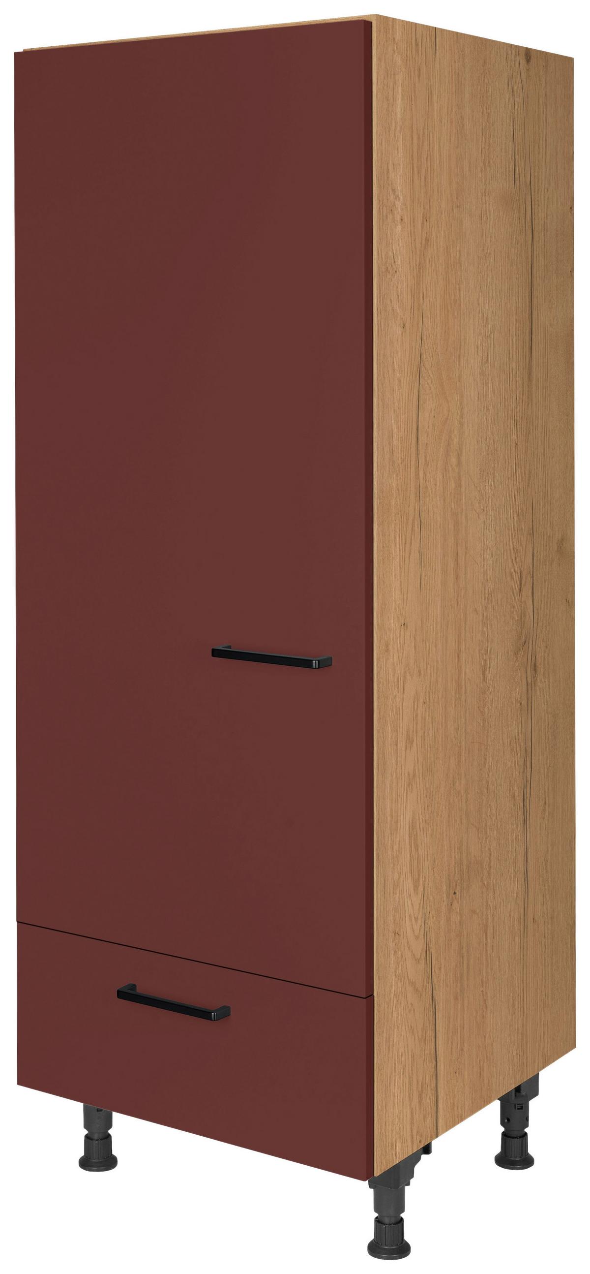 Geräteumbauschrank Easytouch - Eichefarben/Rot, MODERN, Holzwerkstoff (60/168/58cm) - Nobilia