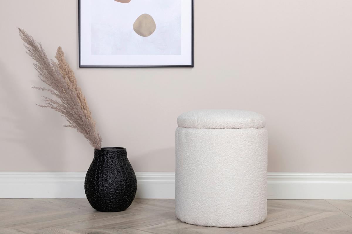 Pouf Limpen - Weiß, Design, Textil (32/40/32cm) - Livetastic