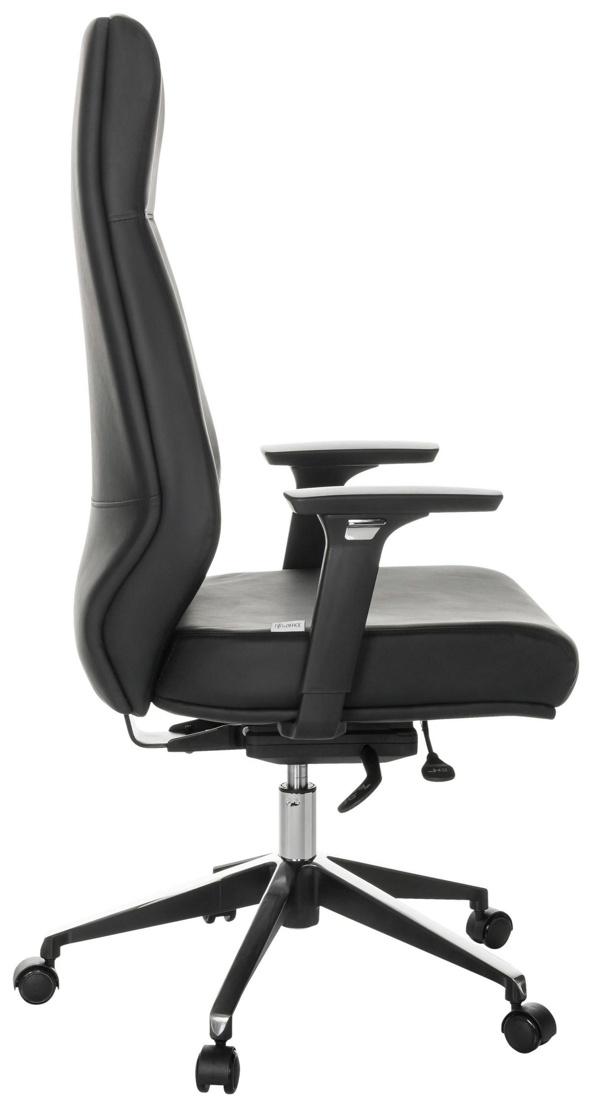 Chefsessel Vitoro Eco - Schwarz, Basics, Leder/Kunststoff (68/123-130/68cm) - MID.YOU