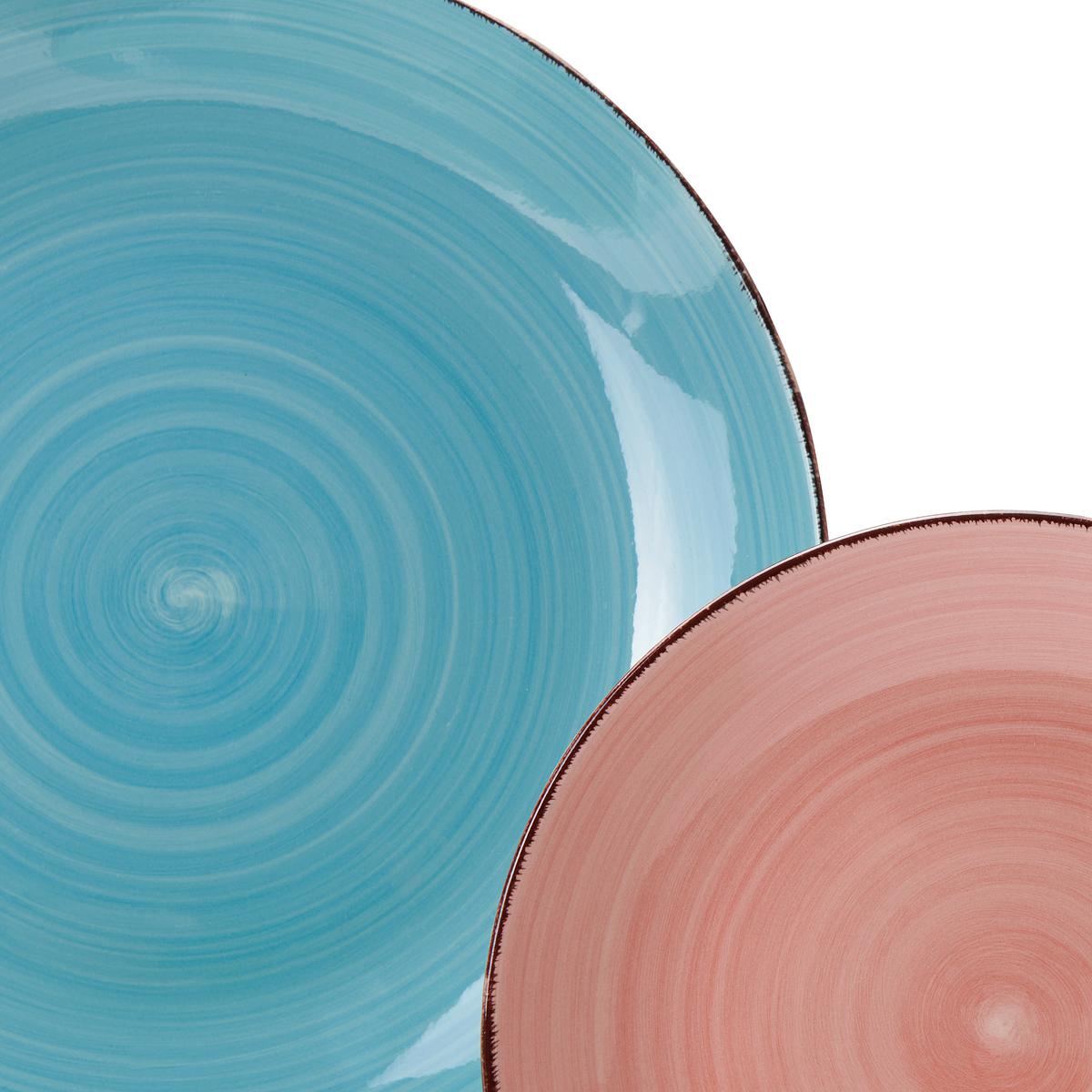 Kombinovaný servis Verona, 16-dielna pre 4 osoby - modrá/pink, Konventionell, keramika - Modern Living