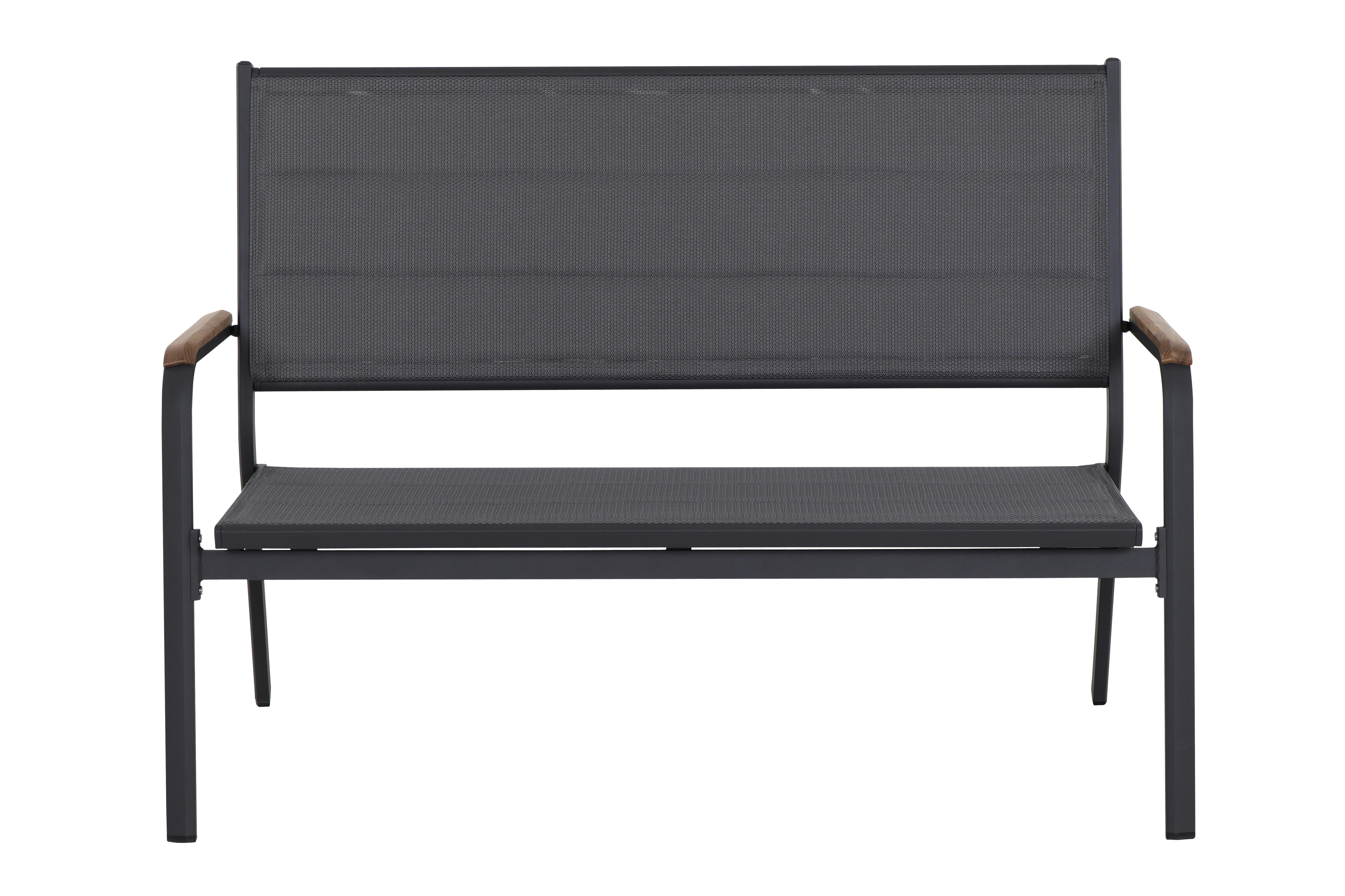 Gartenbank N40082 - Anthrazit, KONVENTIONELL, Holz/Kunststoff (138,5/97/67cm) - Siena Garden