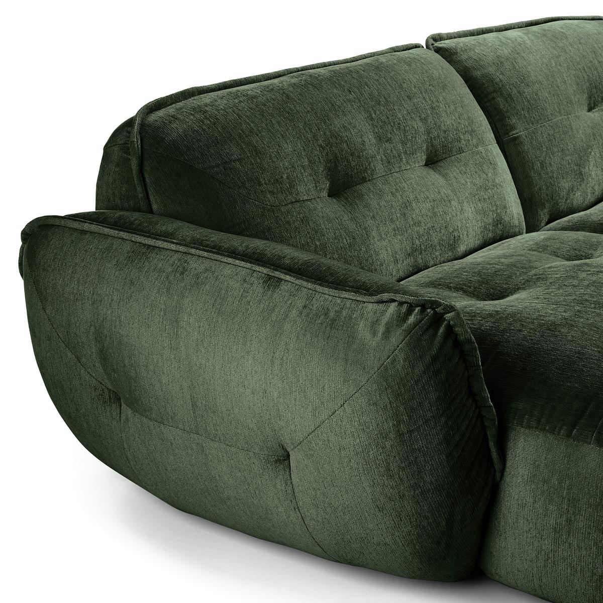 Ecksofa Fluffy Dunkelgrün S: 184x269 Cm - Dunkelgrün/Schwarz, MODERN, Textil (184/269cm) - Trendmanufaktur