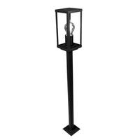 Wegeleuchte Karo 60 Watt Glas Metall - Klar/Schwarz, Basics, Glas/Metall (100/11/11cm)