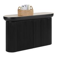 Konzola TIFFY s úložným priestorom - čierna/farba duba, Modern, drevo/kompozitné drevo (130/76/40cm) - Mömax