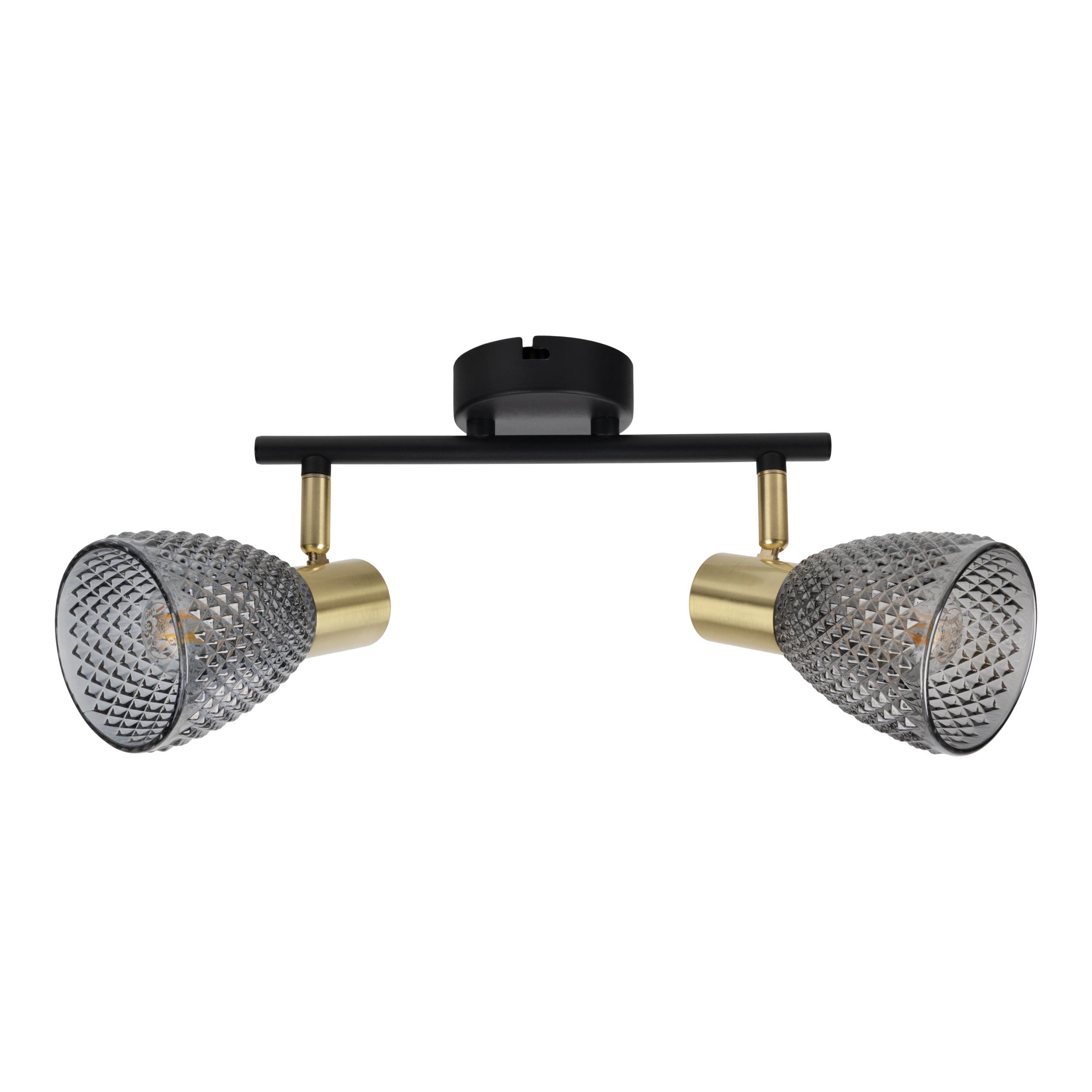 Deckenstrahler Exkl. 2xe14, 40w - Schwarz, LIFESTYLE, Glas/Metall (34,5/8,5/19cm) - Näve