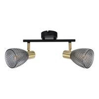 Deckenstrahler Exkl. 2xe14, 40w - Schwarz, LIFESTYLE, Glas/Metall (34,5/8,5/19cm) - Näve