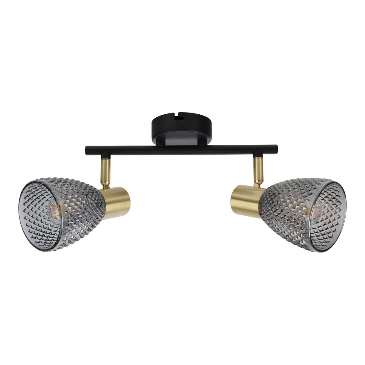 Deckenstrahler Exkl. 2xe14, 40w - Schwarz, LIFESTYLE, Glas/Metall (34,5/8,5/19cm) - Näve