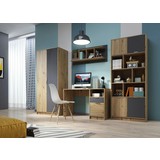 Jugendzimmer Gap B: 283 cm Eiche/Anthrazit - Eichefarben/Anthrazit, Basics, Holzwerkstoff (194/283/53,6cm)
