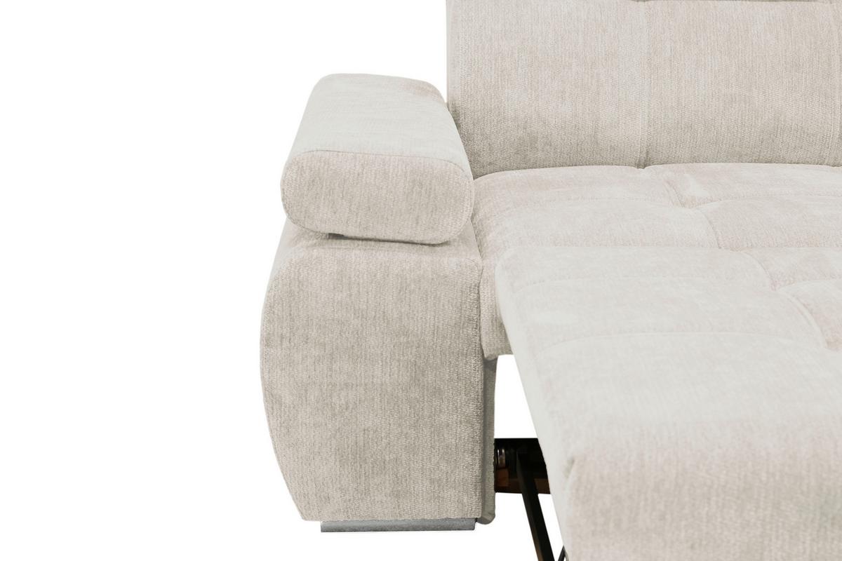Rohová sedačka VEGAS, pravá, béžová žinylka - barvy stříbra/béžová, Design, dřevo/textil (294/173cm)