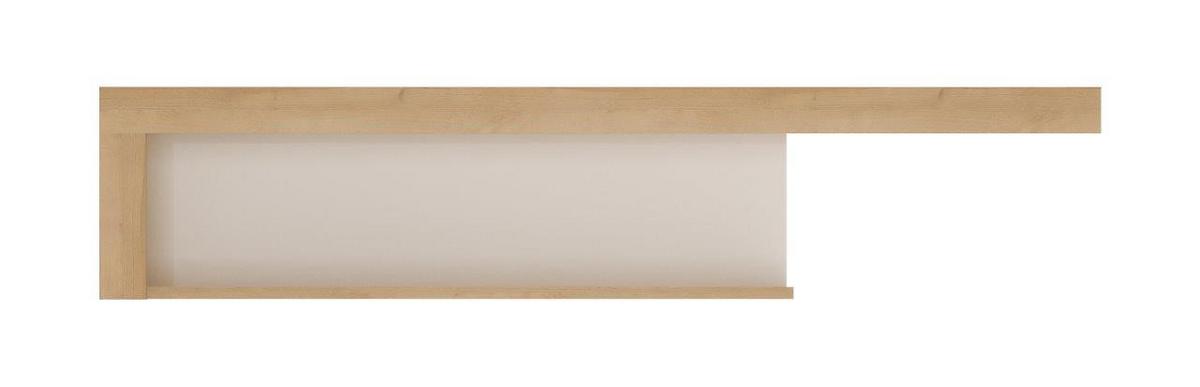 Winkelboard Lyon Hell Weiß/Eichefarben B: 130 cm - Eichefarben/Weiß Hochglanz, Trend, Holzwerkstoff (130/27,6/20,1cm)
