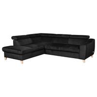 Ecksofa Aspen Webstoff Schwarz 208x245 Cm - Buchefarben/Schwarz, Design, Textil (208/245cm) - Livetastic