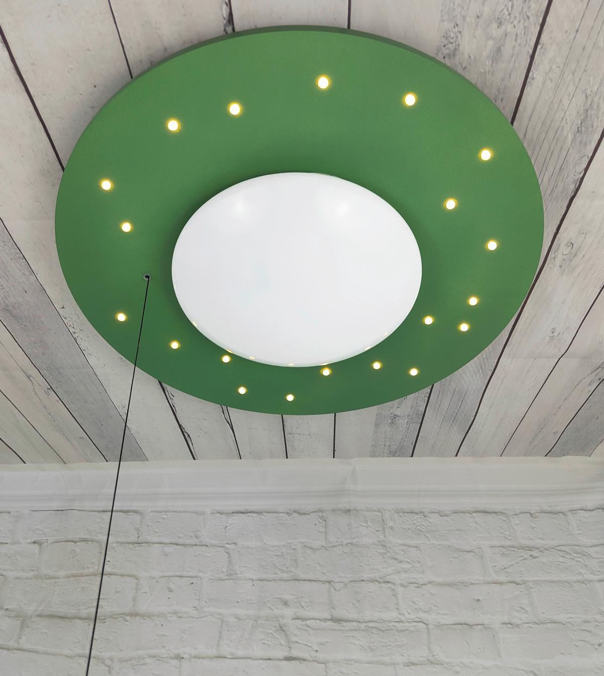 Kinderdeckenleuchte 7005 - Starleight Salbeigrün - Salbeigrün/Weiß, Basics, Holzwerkstoff/Kunststoff (54/11cm) - Niermann