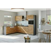 Eckküche Winkelblock ohne Geräte 270x210 cm Eichefarben - Eichefarben/Anthrazit, MODERN, Holzwerkstoff (210/270cm) - Held