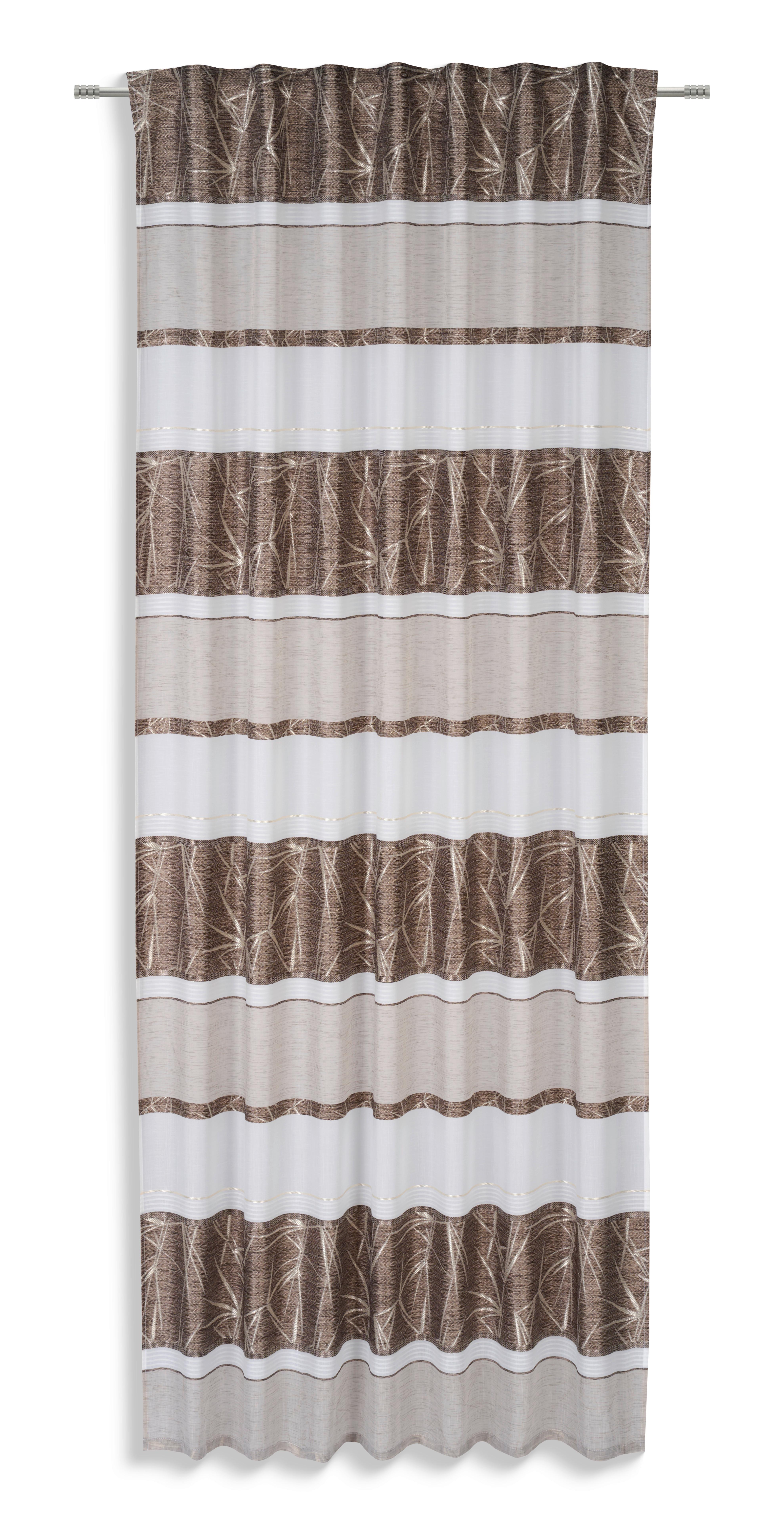 Fertigvorhang Miriam - Braun/Weiß, MODERN, Textil (140/245cm) - Luca Bessoni