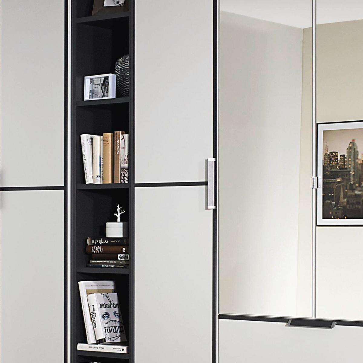 Eckschrank Mit Spiegel + Laden 100x314 cm Essensa Grau/Weiß - Weiß/Grau, Design, Holzwerkstoff (100/314cm) - Rauch Möbel