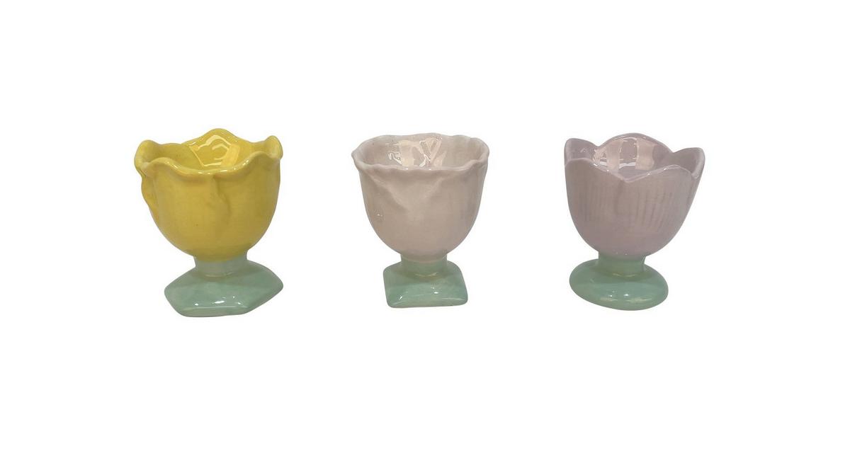 Eierbecher Andrea - Pink/Gelb, KONVENTIONELL, Keramik (6/6,5cm) - Luca Bessoni