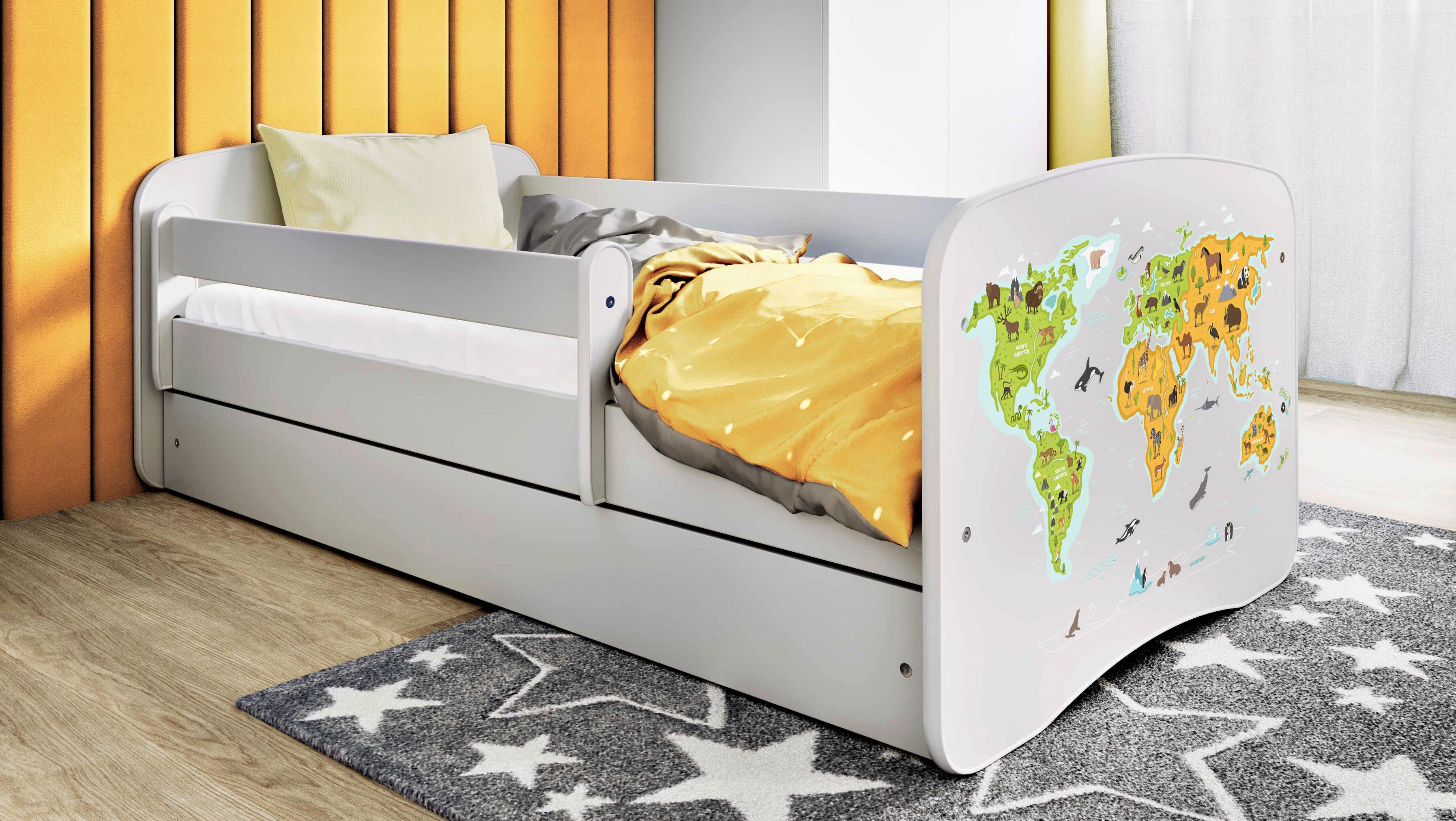 Kinder-/Juniorbett Babydreams inkl. Matratze 80x160 - Birkefarben/Weiß, MODERN, Holz/Holzwerkstoff (80/160cm) - MID.YOU