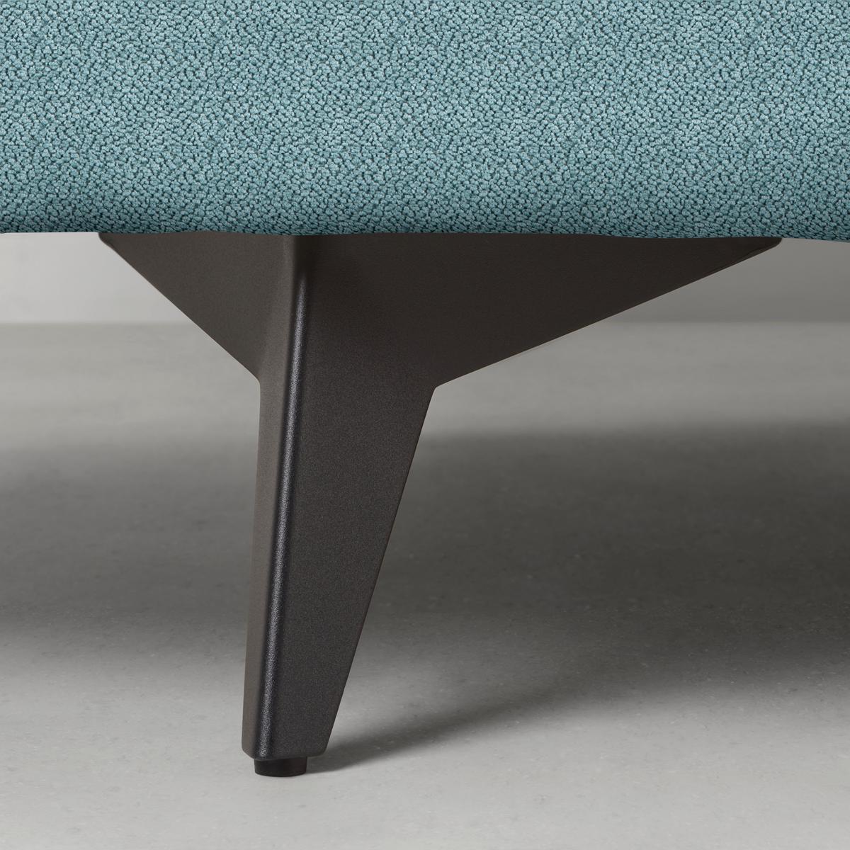 Rohová sedačka AXEL, pravá, modrá žinylka - modrá/černá, Moderní, kov/textil (291/250cm) - Mömax