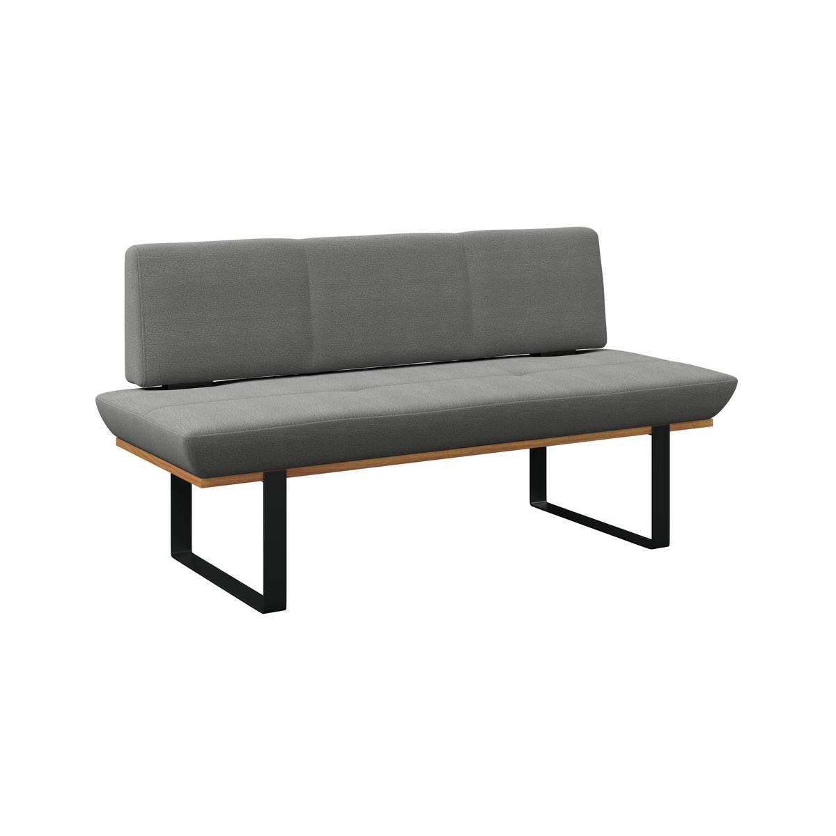 Sitzbank Tristan Webstoff grau, B: 170cm - Schwarz/Grau, MODERN, Holz/Textil (170/48/90cm) - James Wood