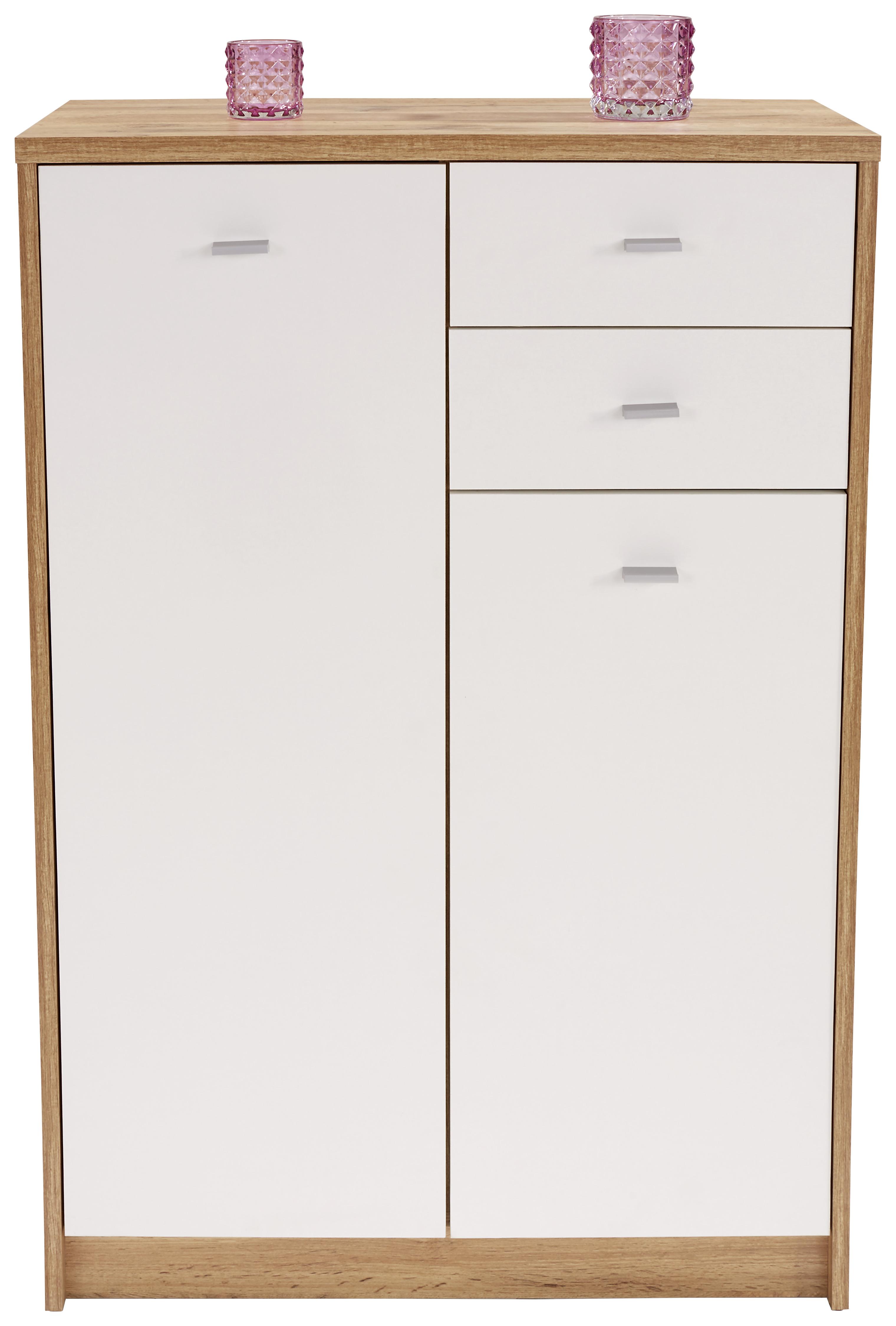 Komoda 4-You New Yuk08 - farby dubu/čierna, Moderný, kompozitné drevo/plast (74/111,4/34,6cm)