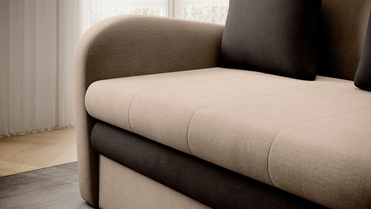 Schlafsofa Ario Braun, Beige, B: 244 Cm - Dunkelbraun/Beige, Design, Textil (244/97/97cm) - MID.YOU