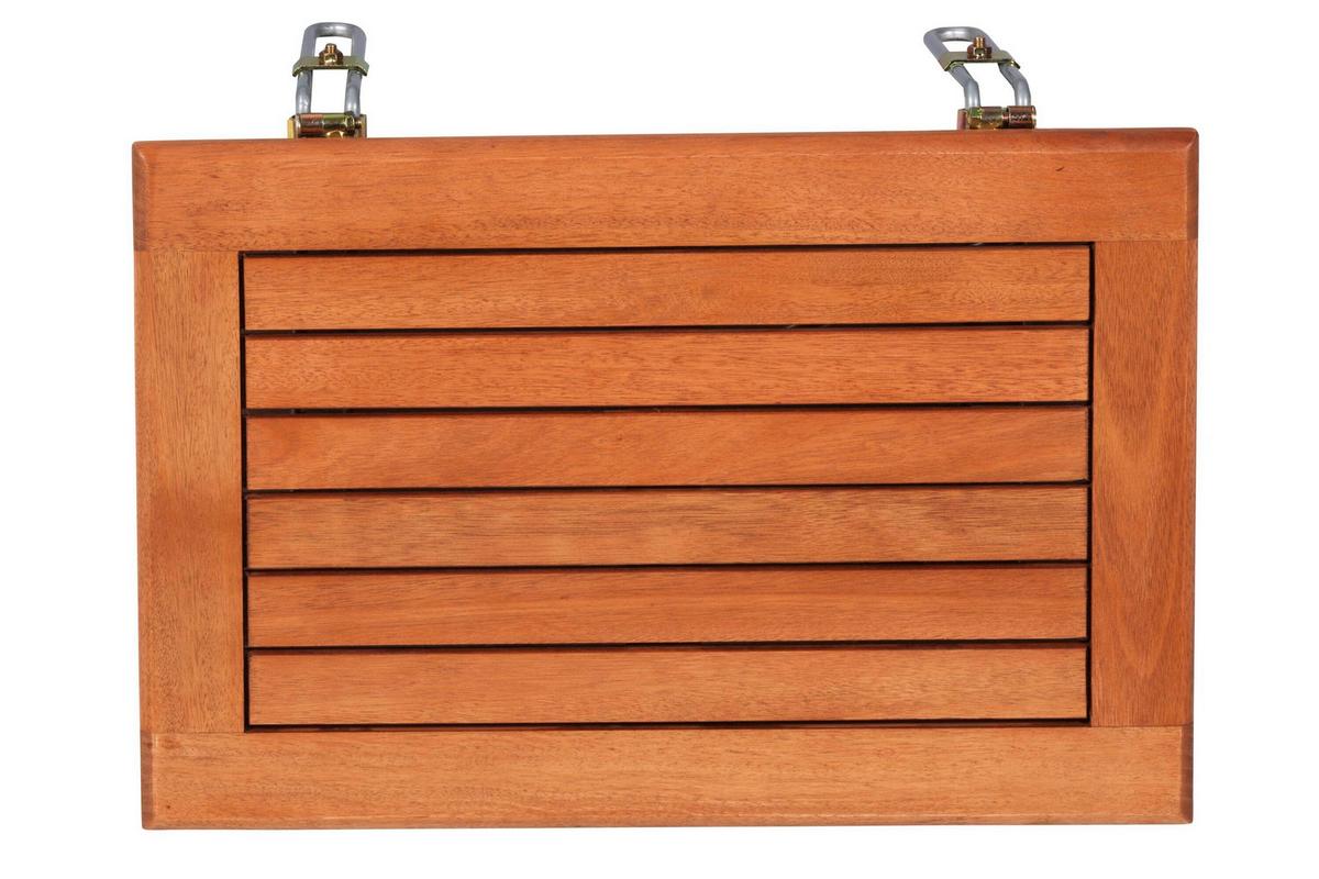 Gartentischgruppe Porto 3--Teilig. aus Holz - Eukalyptusholzfarben, KONVENTIONELL, Holz - Gardenson