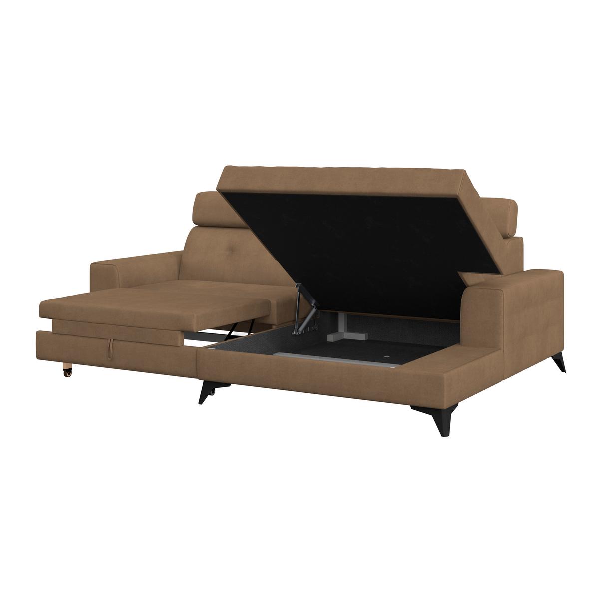 Wohnlandschaft Florida - Beige/Schwarz, MODERN, Holz/Holzwerkstoff (275/175cm)