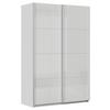 Schwebetürenschrank B: 136cm Feldkirch Seidengrau - Grau Hochglanz/Hellgrau, MODERN, Glas/Holzwerkstoff (136/210/62cm)