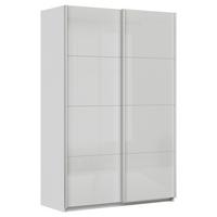 Schwebetürenschrank B: 136cm Feldkirch Seidengrau - Grau Hochglanz/Hellgrau, MODERN, Glas/Holzwerkstoff (136/210/62cm)