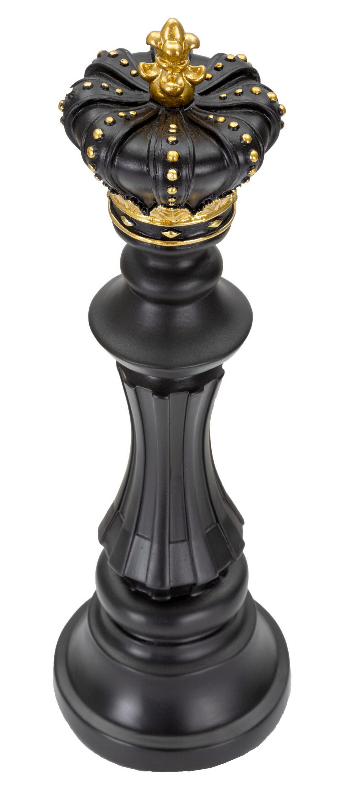 Skulptur Black And Gold King B: 13 cm - Goldfarben/Schwarz, Basics, Kunststoff (13/40.5/13cm)