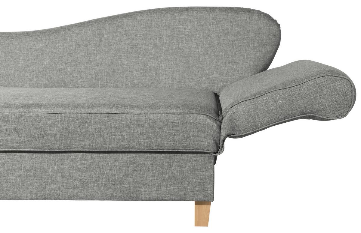 Recamiere Selma Hellgrau Recht S mit Bettksten+schlaffunktion - Buchefarben/Hellgrau, Design, Textil (190/88/82cm) - Max Winzer