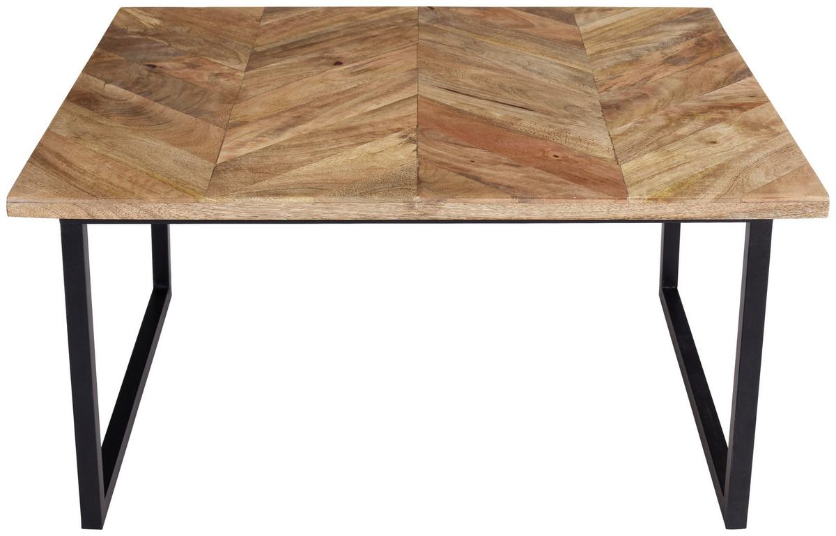 Couchtisch Holz massiv Industrial, Mangoholz - Schwarz/Braun, MODERN, Holz/Metall (70/35/56cm)