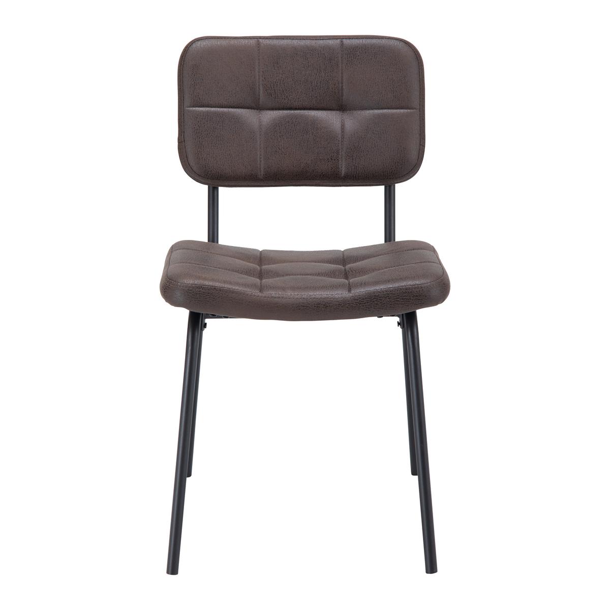 Sada židlí VALENTIN - černá/šedohnědá, Moderní, kov/dřevo (44/80/59cm) - Bessagi Home