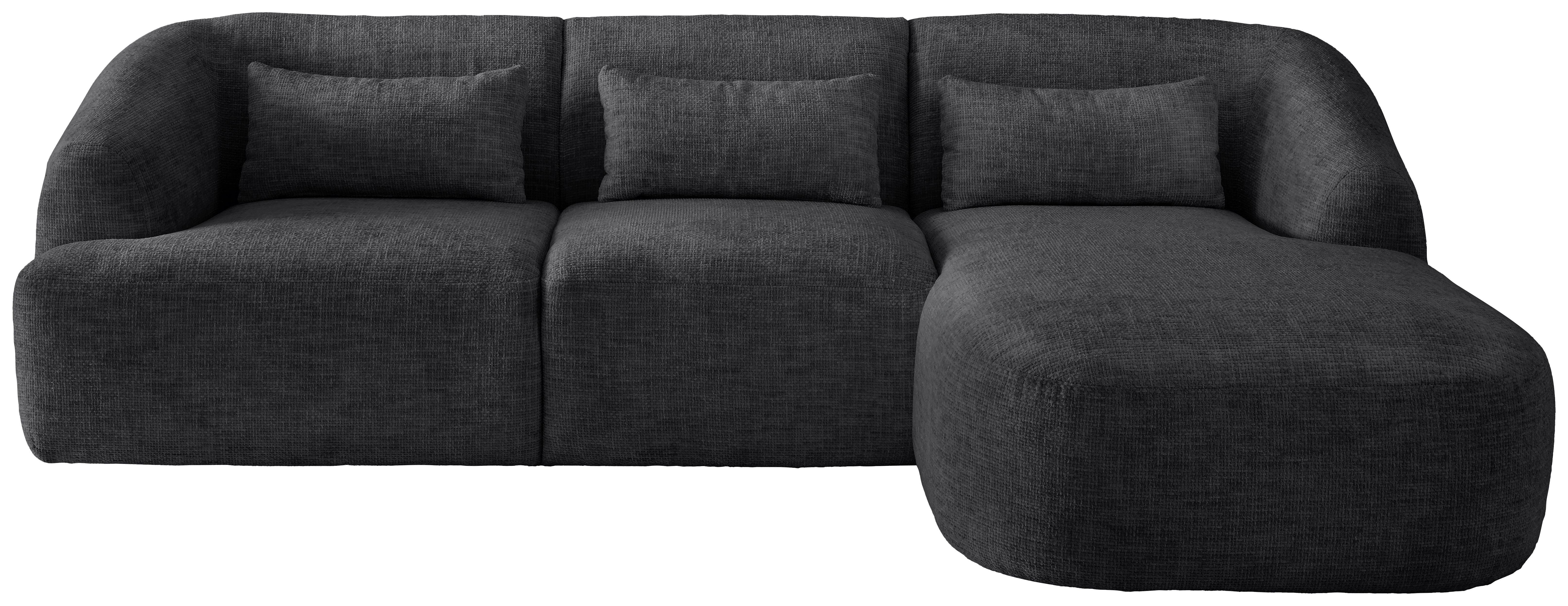 Ecksofa Caponi, Scwarz S: 256x160 Cm - Schwarz, MODERN, Textil (256/160cm) - Livetastic