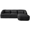 Ecksofa Caponi, Scwarz S: 256x160 Cm - Schwarz, MODERN, Textil (256/160cm) - Livetastic
